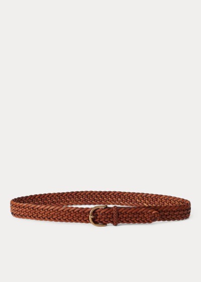 Cintos Polo Ralph Lauren Braided Vachetta Couro Mulher 26571-PMXZ